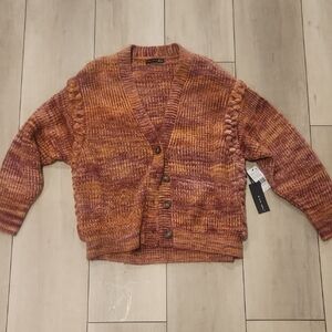 Black Tape_ Men's Rust Cardigan Sweater